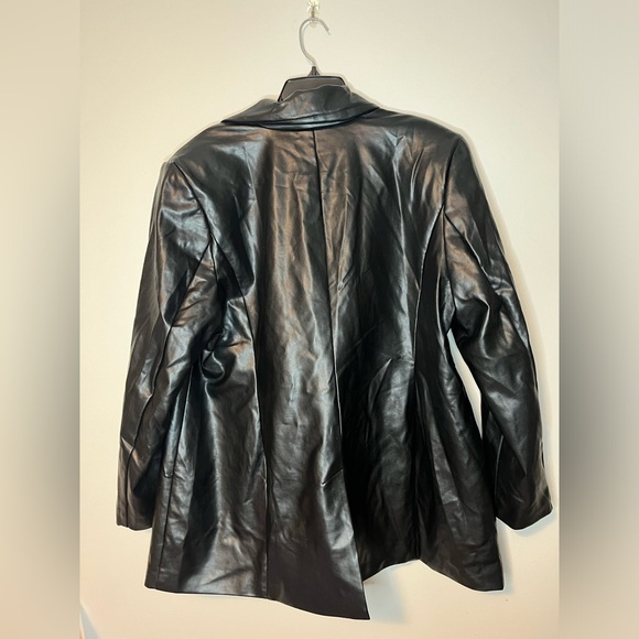 NWT Eloquii Faux Leather double breasted blazer size 20 - Picture 5 of 6